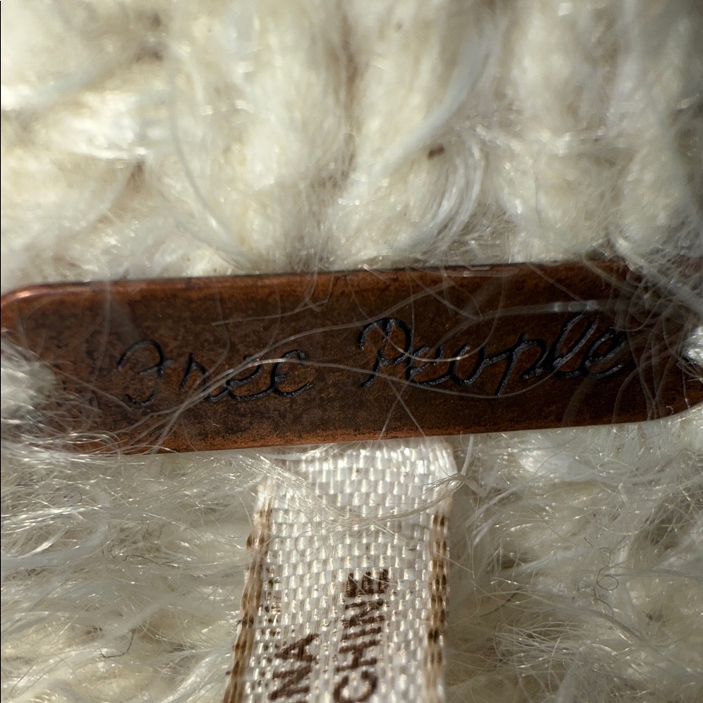 Free People Cream Fuzzy Cardigan, Small - Like New - Picture 4 of 8